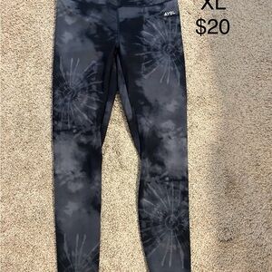 AYBL Black and Gray Leggings Dynamic Tie-Dye Design